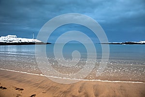 Snow on Trearddur Bay Beach