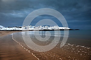 Snow on Trearddur Bay Beach