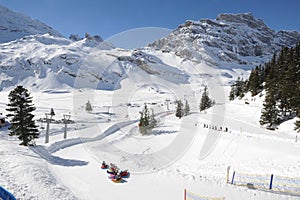 Snow tubing at Engelberg