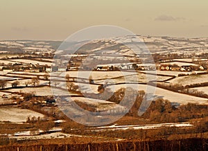 Snow on the Valleys in Wales, Great Britain photo