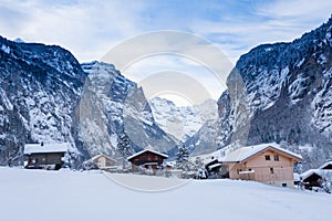 Snow and Villages in Switzerland