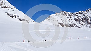 Snow walking track at Jungfrau