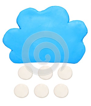 Snow weather forecast icon symbol plasticine clay