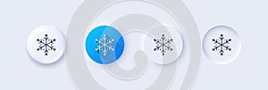 Snow weather forecast line icon. Snowflake sign. Line icons. Vector