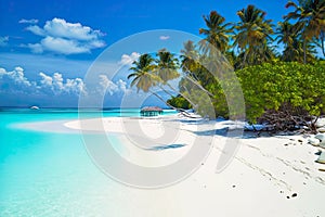snow-white beach and turquoise sea for relaxation nac maldives tropical island