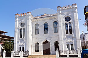 Snow-white building of the synagogue in Batumi.