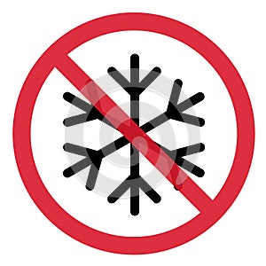 Snow winter icon, danger ice flake sign, risk alert vector illustration, careful caution symbol