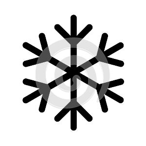 Snow winter icon, danger ice flake sign, risk alert vector illustration, careful caution symbol