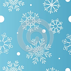 Snow winter seamless pattern baby blue