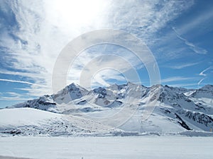 Snow winter skiing season in kuhtai