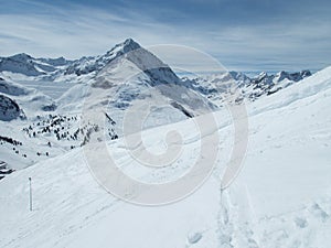 Snow winter skiing season in kuhtai