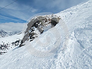 Snow winter skiing season in kuhtai