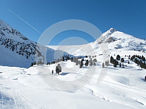 Snow winter skiing season in kuhtai