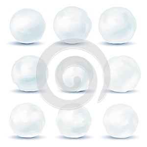 Snowball icons isolated on white background. Vector illustration