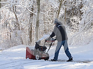 Snowblowing after a snow storm