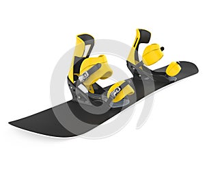 Snowboard with Bindings Isolated