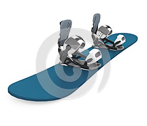 Snowboard with Bindings Isolated