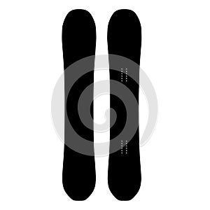 Snowboard black mockup. Realistic board deck ride