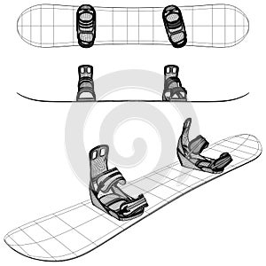 Snowboard Illustration Isolated On White Vector