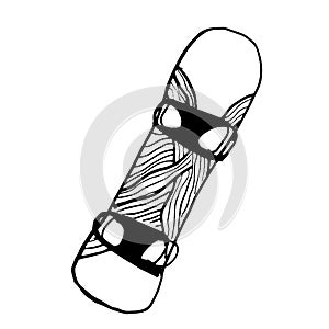 Snowboard. Isolated on a white background, vector. Print for greeting cards and greetings.