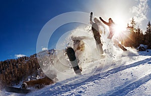 Snowboard jump power
