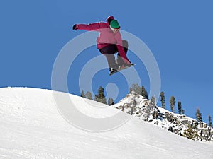 Snowboard jumping