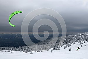 Snowboard kiting