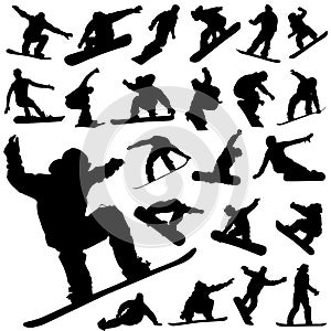 Snowboard set vector