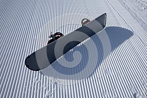 Snowboard on ski piste