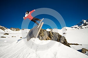 Snowboard wall ride