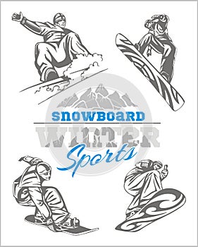 Snowboard - winter sport. Vector stock