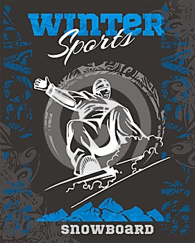 Snowboard - winter sport. Vector stock