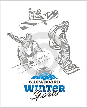 Snowboard - winter sport. Vector stock