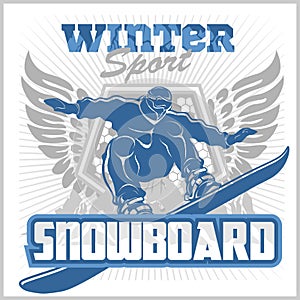 Snowboard - winter sport. Vector stock