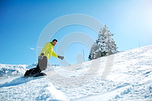 Snowboarder in Action