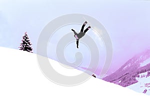 Snowboarder in action photo