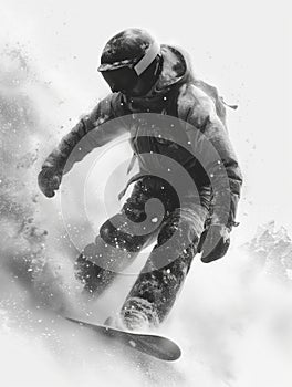 snowboarder close-up riding