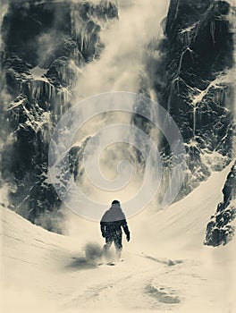 snowboarder close-up riding