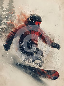 snowboarder close-up riding