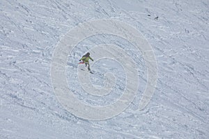 Snowboarder at free ride slope