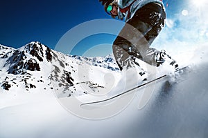 Snowboarder going downhill