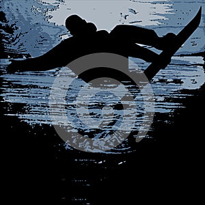 Snowboarder - grunge vector