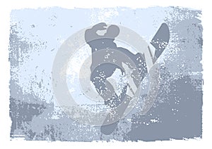 Snowboarder - grunge vector