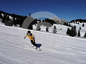 Snowboarder having fun