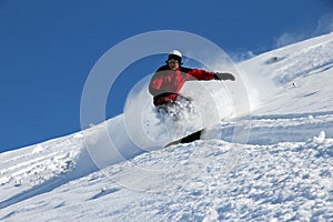 Snowboarder on the hill