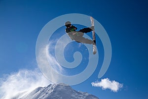 Snowboarder jump