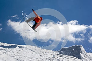 Snowboarder jump