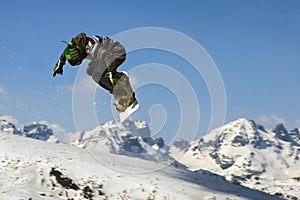 Snowboarder jump