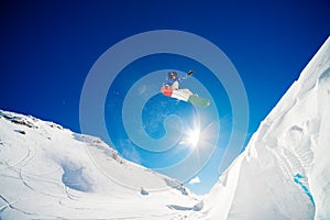 Snowboarder jump