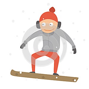 Snowboarder jump vector.